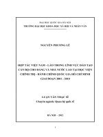 Hợp tác việt nam  ASEAN trong lĩnh vực lao động từ năm 1998 đến nay (TT)