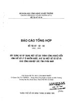 Xây dựng và áp dụng một số qui trình công nghệ điển hình để xử ly ô nhiễm nước, khí tại một số cơ sở và khu công nghiệp các tỉnh phía nam