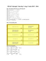 Đề thi violympic toán lớp 1 vòng 11 