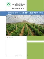 Báo cáo lập dự án trồng sau sạch kết hợp nuôi cua đinh 
