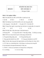 Đề kiểm tra học kỳ 2 môn sinh học lớp 10 đề số 3 