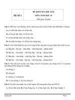 Đề kiểm tra học kỳ 2 môn sinh học lớp 10 đề số 2 