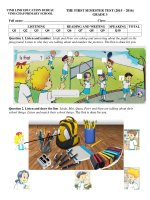 Đề thi học kì tiếng anh lớp 3 