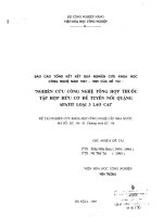 Nghiên cứu công nghệ tổng hợp thuốc tập hợp hữu cơ để tuyển nối quặng apatit loại 3 lào cai