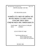 Nghiên cứu một số thông số huyết động và chức năng tâm thu thất trái ở bệnh nhân sốc nhiễm khuẩn (FULL TEXT)