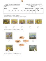 ĐỀ KIỂM TRA CUỐI kỳ i  tiếng anh khối 5 