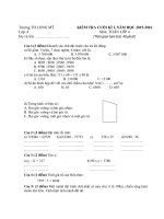 ĐỀ KIỂM TRA CUỐI kỳ i  lớp 4 môn toán 