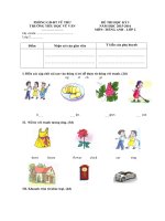 ĐỀ THI học kỳ 1 tiếng anh lớp 2 