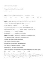 Đề thi thử vào lớp 10 môn tiếng anh đề số 51