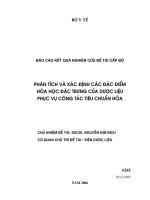 Phân tích và xác định các đặc điểm hóa học đặc trưng của dược liệu phục vụ công tác tiêu chuẩn hóa