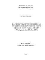 Luận án tiến sĩ đặc điểm thành thục sinh dục và ứng dụng hormon steroid trong sinh sản nhân tạo cá rô biển (pristolepis fasciata bleeker, 1851)