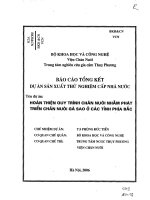 Hoàn thiện quy trình chăn nuôi nhằm phát triển chăn nuôi gà sao ở các tỉnh phía bắc