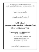 tóm tắt luận án tiến sĩ Lập luận trong tiểu phầm trào phúng (trên cứ liệu tiếng việt)