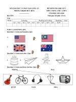 ĐỀ KIỂM TRA CUỐI học kì i TIẾNG ANH lớp 4 