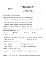 Đề kiểm tra học kỳ 2 môn sinh học lớp 10 đề số 7 