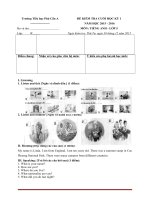 ĐỀ KIỂM TRA CUỐI học kỳ 1   tiếng anh   lớp 5 