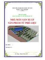 BÁO CÁO ĐẦU TƯ XÂY DỰNG DỰ ÁN NHÀ MÁY SẢN XUẤT SẢN PHẨM TỪ PHẾ LIỆU