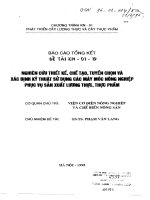 Nghiên cứu thiết kế, chế tạo, tuyển chọn và xác định kỹ thuật sử dụng các máy móc nông nghiệp phục vụ sản xuất lương thực, thực phẩm