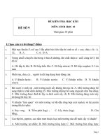 Đề kiểm tra học kỳ 2 môn sinh học lớp 10 đề số 9 