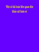 Một số bài toán liên quan đến khảo sát hàm số 