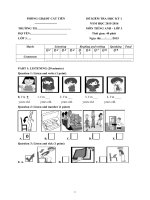 ĐỀ KIỂM TRA học kỳ 1 tiếng anh lớp 3 