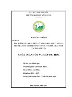 Ảnh hưởng của khẩu phần có bột lá keo giậu và stylo đến khả năng sinh trưởng của vịt CV Super Meat nuôi tại Thái Nguyên