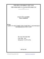 Nghiên cứu hoàn thiện công nghệ đông lạnh tinh dịch chó berger bảo tồn ở  196 oc 