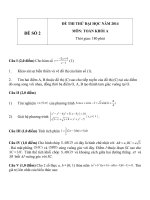 Đề thi thử ĐHCĐ khối a năm 2014   đề số 27 