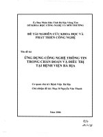 Ứng dụng công nghệ thông tin trong chuẩn đoán và điều trị tại bệnh viện bà rịa 