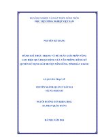 Đánh giá thực trạng và đề xuất giải pháp nâng cao hiệu quả hoạt động của văn phòng đăng ký quyền sử dụng đất huyện yên dũng, tỉnh bắc giang