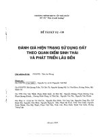 Đánh giá hiện trạng sử dụng đất theo quan điểm sinh thái và phát triển lâu bền
