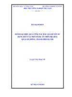 Đánh giá hiệu quả công tác đấu giá quyền sử dụng đất của một số dự án trên địa bàn quận hà đông, thành phố hà nội
