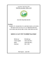 Nghiên cứu ảnh hưởng của chế phẩm men Lacto sống đến khả năng sản xuất của gà broiler Ross 308 tại xã Phấn Mễ, huyện Phú Lương, tỉnh Thái Nguyên