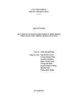 THUYẾT MINH   QUY CHUẨN VỀ CHẤT LƯỢNG DỊCH VỤ ĐIỆN THOẠI  TRÊN MẠNG VIỄN THÔNG DI ĐỘNG MẶT ĐẤT