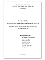 nghiên cứu đề xuất định hướng công nghệ pháp triển và ứng dụng các hệ thống thông tin và cơ sở dữ liệu