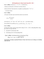 Đề thi giữa kì 1 lớp 12 môn Toán 2015 - Đề 1