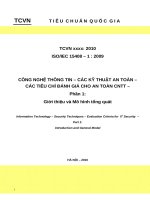 CÔNG NGHỆ THÔNG TIN – CÁC KỸ THUẬT AN TOÀN – CÁC TIÊU CHÍ ĐÁNH GIÁ CHO AN TOÀN CNTT –