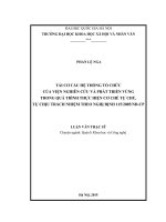 Tái cơ cấu hệ thống tổ chức của Viện nghiên cứu và phát triển vùng trong quá trình thực hiện cơ chế tự chủ, tự chịu trách nhiệm theo Nghị định 115 2005 NĐCP