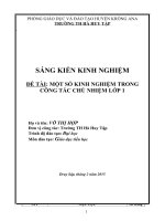 skkn một số kinh nghiệm trong công tác chủ nhiệm lớp 1 