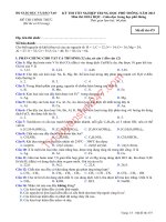Đáp án đề thi tốt nghiệp môn hóa năm 2013 của bộ GD&ĐT mã đề 475