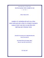 Nghiên cứu mô hình liên kết gia công chăn nuôi lợn giữa công ty cổ phần tập đoàn DABACO Việt Nam với các hộ nông dân trên địa bàn Tỉnh Bắc Ninh