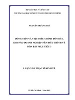 Dòng tiền và việc điều chỉnh đòn bẩy. Khi nào doanh nghiệp nên điều chỉnh về đòn bẩy mục tiêu?