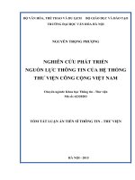 LATS  Nghiên cứu phát triển nguồn lực thông tin của hệ thống thư viện công cộng Việt Nam