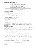 Đề thi học kì 2 lớp 12 môn Toán năm 2014 - Tây Ninh