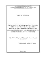 Những rào cản trong việc thu hút nhân lực trình độ cao tham gia vào quá trình đào tạo thạc sĩ chuyên ngành chính sách khoa học và công nghệ tại Viện Chiến lược và Chính sách khoa học và công nghệ