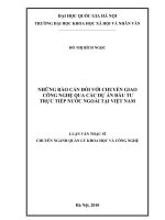 Những rào cản đối với chuyển giao công nghệ qua các dự án đầu tư trực tiếp nước ngoài tại Việt Nam