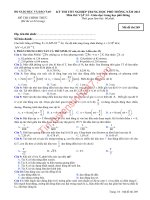 Đáp án đề thi tốt nghiệp môn lý năm 2013 mã đề 269