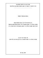 Nhận diện rào cản về nguồn lực trong hội nhập quốc tế về khoa học và công nghệ của Viện hàn lâm Khoa học và Công nghệ Việt Nam