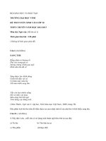 Đáp án đề thi vào lớp 10 môn văn THPT chuyên Đại học Vinh năm 2012