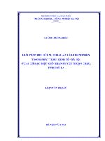 Giải pháp thu hút sự tham gia của thanh niên trong phát triển kinh tế xã hội ở các xã đặc biệt khó khăn huyện thuận châu, tỉnh sơn la 